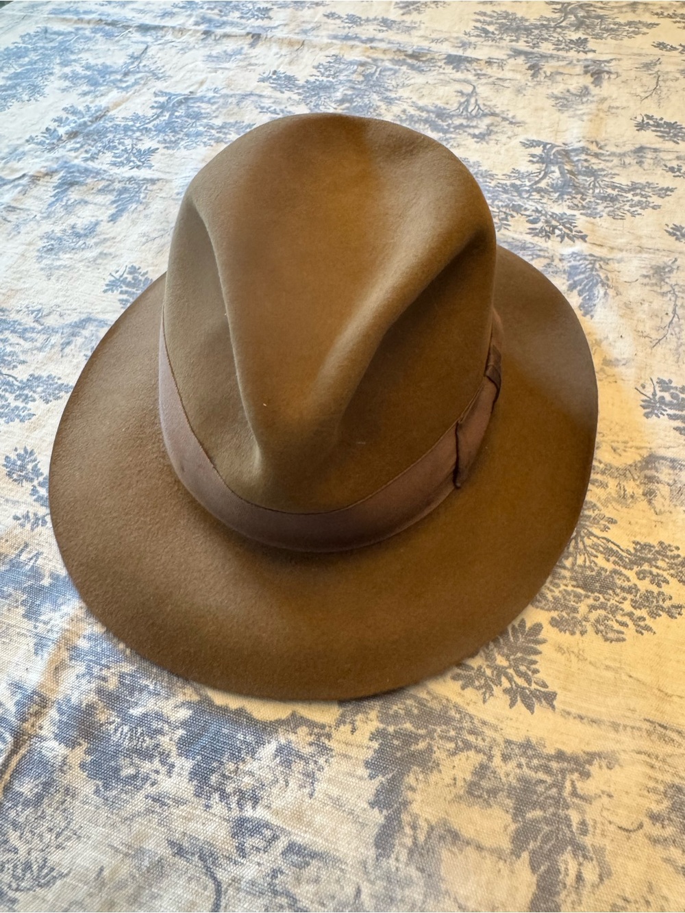 Stetson Brown Felt Hat with Yellow Lining